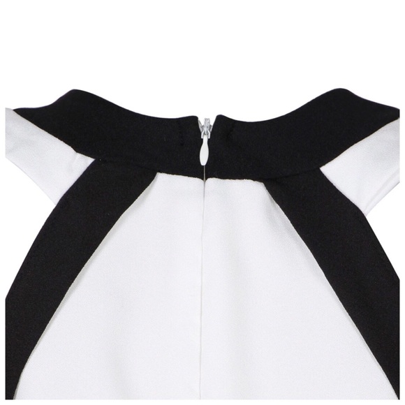 White & Black Pleated Side Sleeve Top - Picture 5 of 6